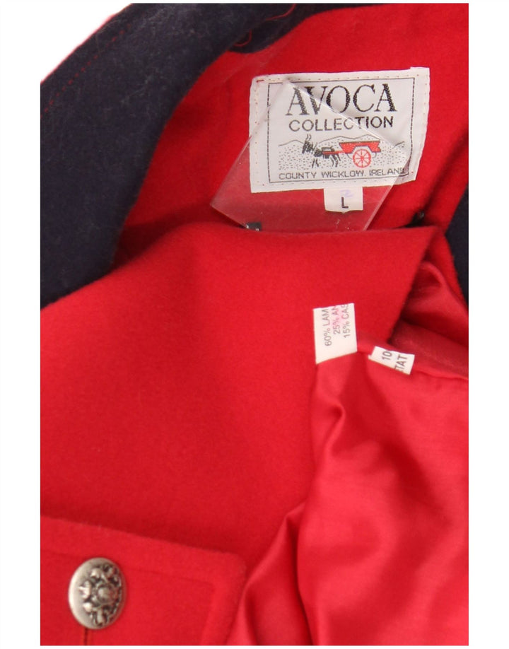 Γυναικείο παλτό Avoca UK 16 Large Red Colourblock Lambswool