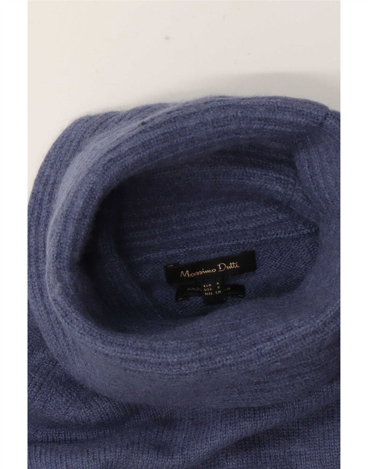 Massimo Dutti Γυναικείο πουλόβερ με ρολό λαιμόκοψη UK 10 Small Blue