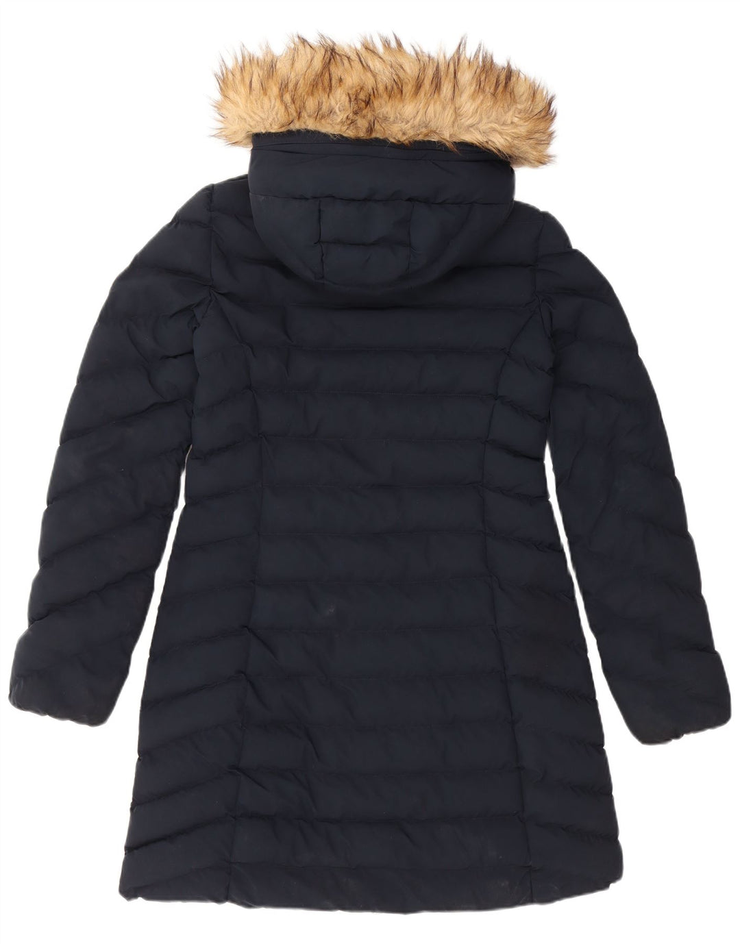 Superdry γυναικείο παλτό με κουκούλα UK 10 Small Navy Blue Polyester