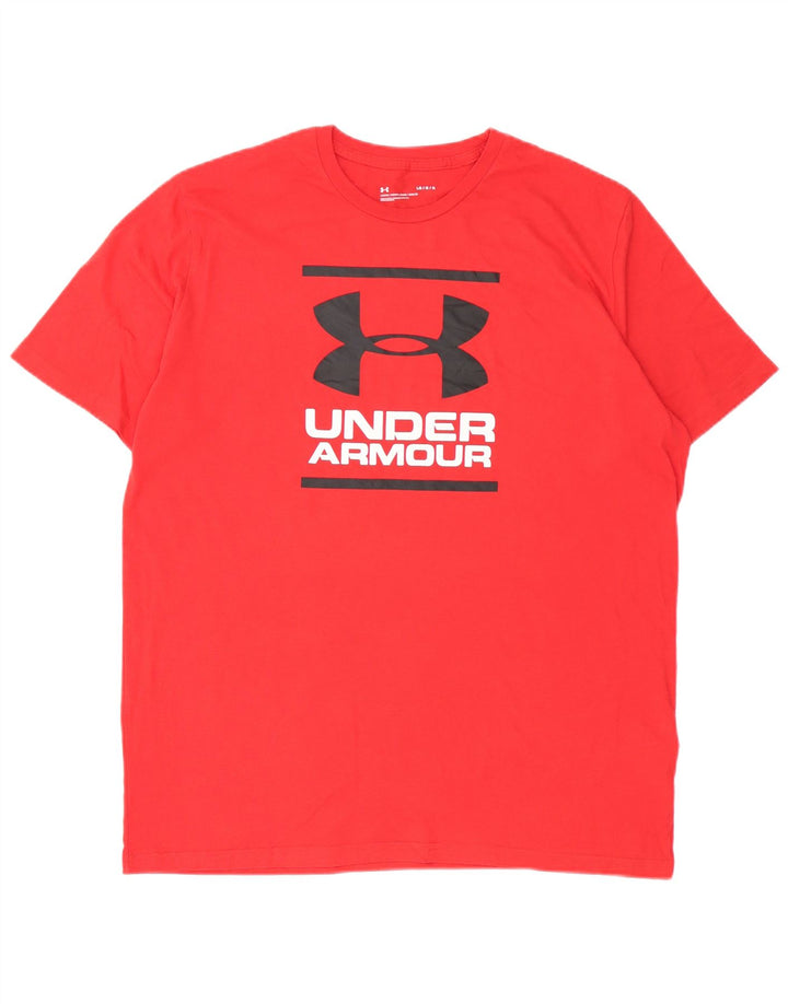 Under Armour Ανδρικό γραφικό T-Shirt Top μεγάλο κόκκινο βαμβακερό