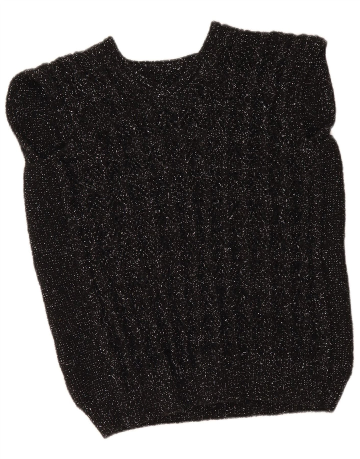 Vintage γυναικείο γιλέκο Tank Top UK 12 Medium Black Flecked