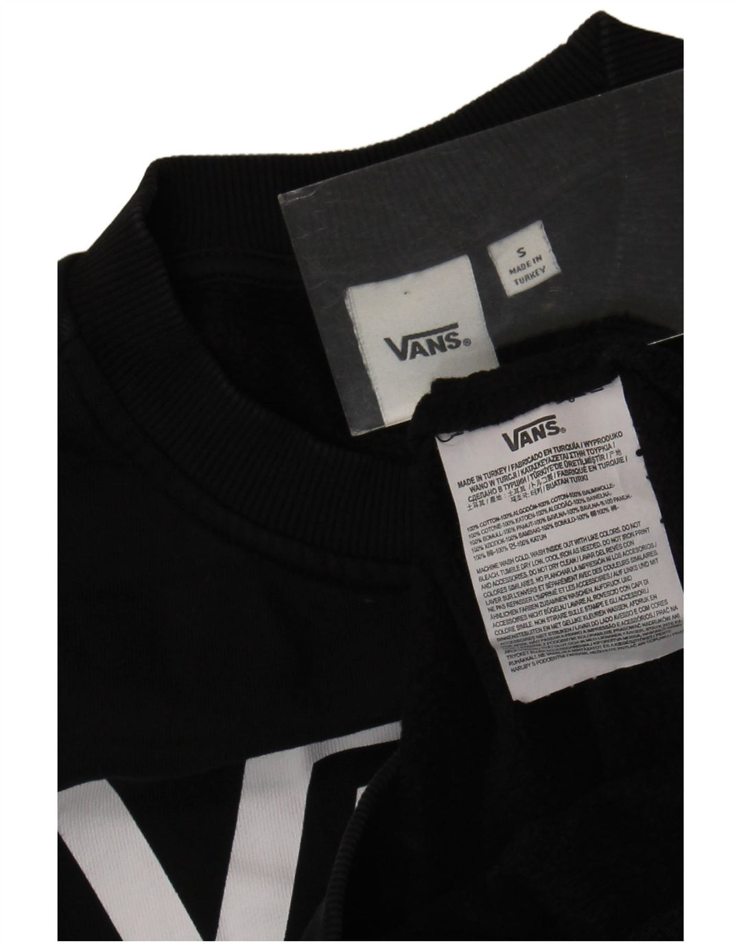 Vans Γυναικείο Φούτερ γραφικό Jumper UK 10 Small Black Cotton