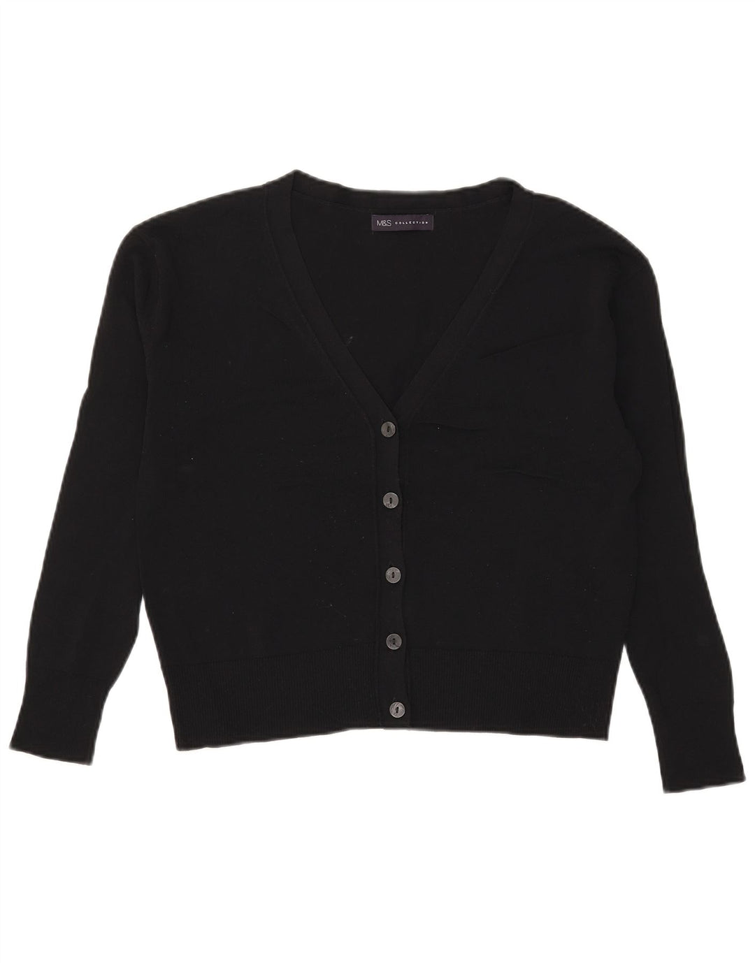 Marks & Spencer Γυναικεία Crop Oversized Ζακέτα πουλόβερ UK 8 Small Black