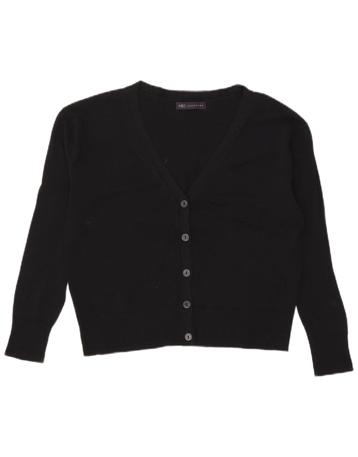 Marks & Spencer Γυναικεία Crop Oversized Ζακέτα πουλόβερ UK 8 Small Black