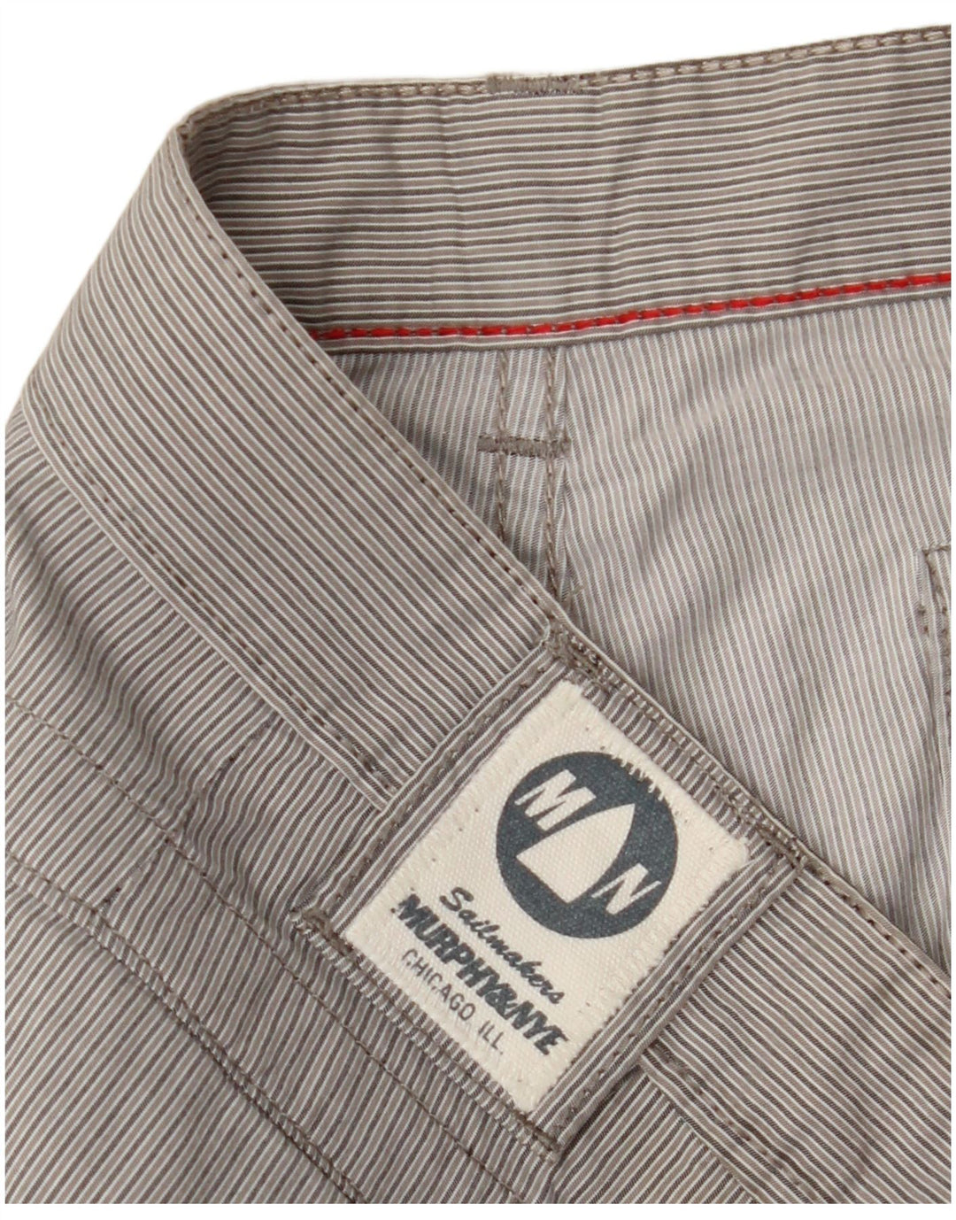 MURPHY & NYE Ανδρικό ίσιο παντελόνι Chino W38 L33 Grey Pinstripe