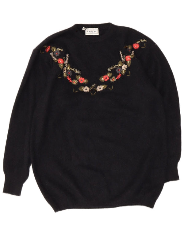 Γυναικείο πουλόβερ Calliope Crew Neck Jumper UK 14 Medium Black Floral Angora