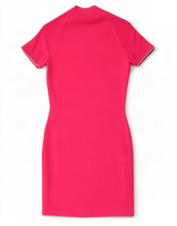 Zara Γυναικείο φόρεμα Bodycon UK 10 Small Pink Viscose