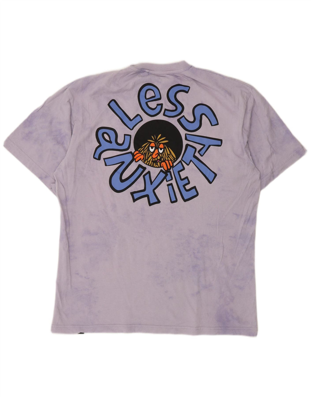Pull & Bear Ανδρικό γραφικό T-Shirt Top Medium Purple Tie Dye