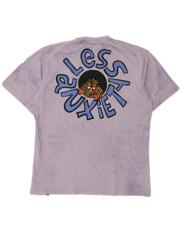 Pull & Bear Ανδρικό γραφικό T-Shirt Top Medium Purple Tie Dye