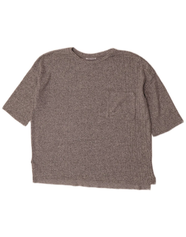 Zara γυναικείο Trafaluc T-Shirt Oversized UK 10 Small Grey Flecked
