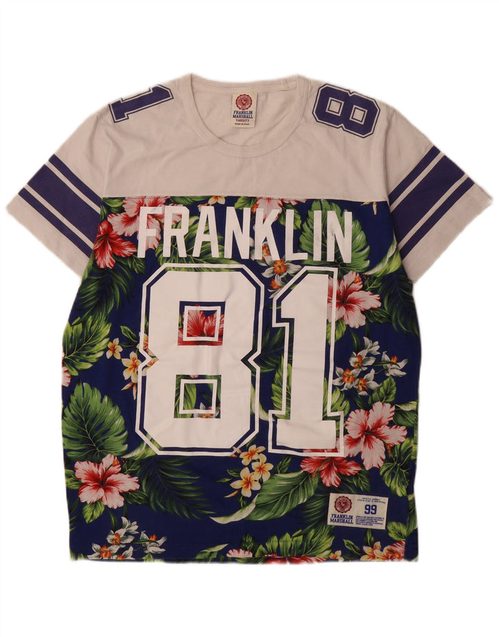 Ανδρικό γραφικό μπλουζάκι Franklin Marshall Top μεγάλο πολύχρωμο φλοράλ