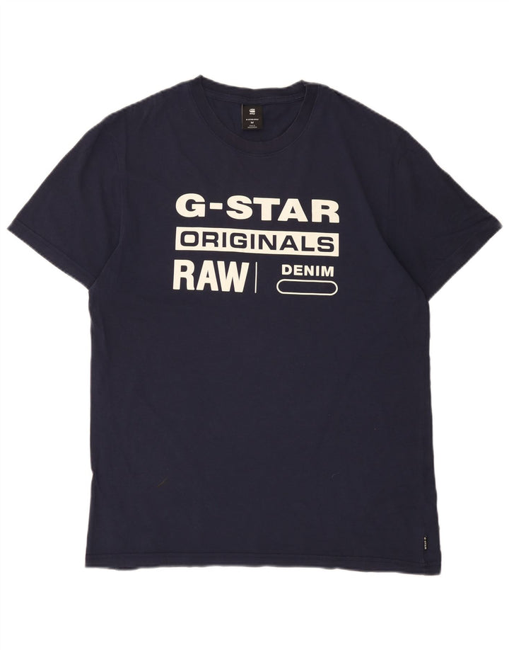 Ανδρικό γραφικό T-Shirt G-Star Top από μεσαίο μπλε ναυτικό βαμβακερό