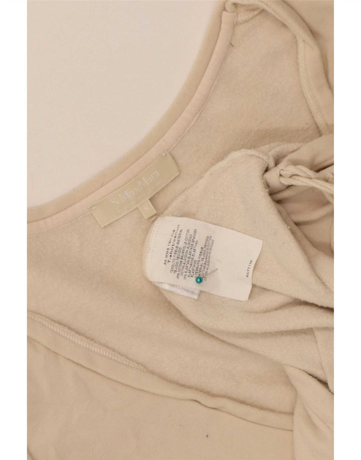 Max Mara Γυναικείο τοπ μακρυμάνικο UK 10 Small Beige βαμβακερό