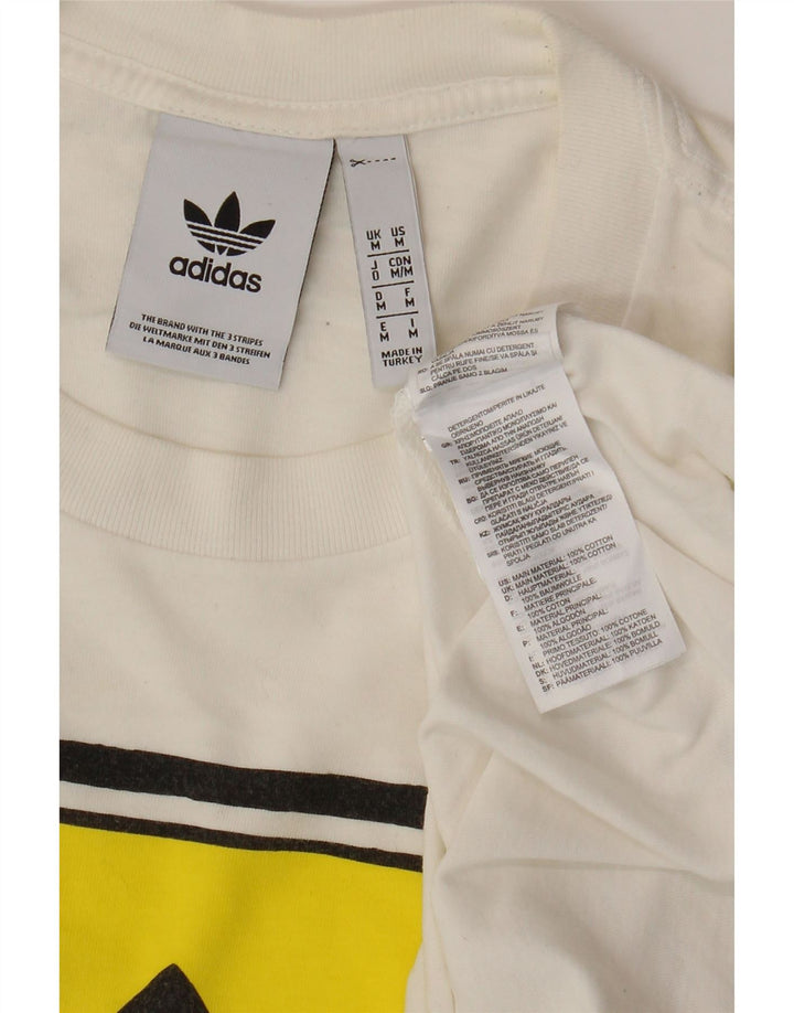 Ανδρικό γραφικό μπλουζάκι ADIDAS Τοπ μεσαίο λευκό βαμβακερό