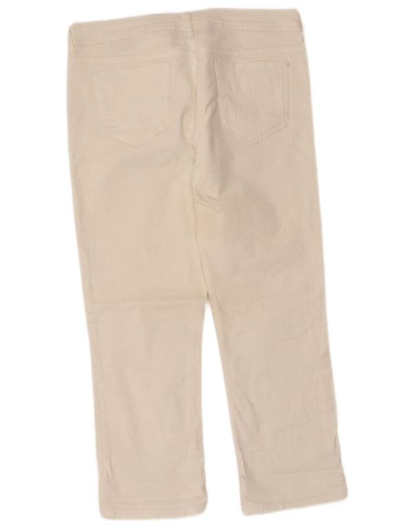 Fat Face Γυναικείο Cropped Jeans UK 14 Large W34 L24 Λευκό βαμβακερό