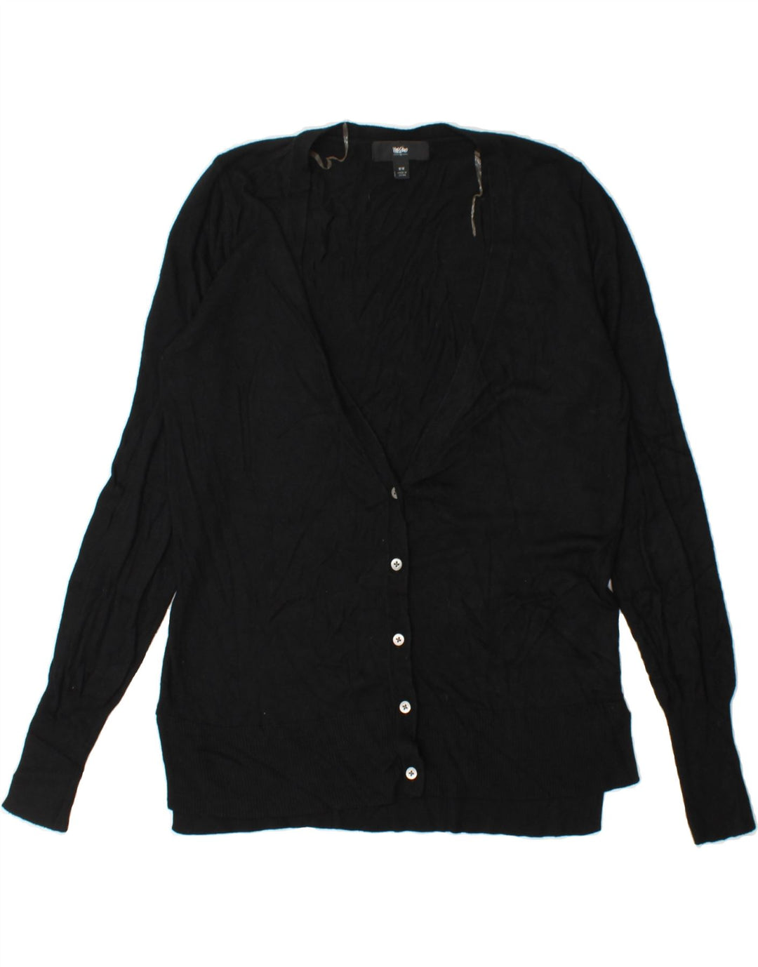 MOSSIMO Womens Cardigan Sweater UK 14 Medium Black Nylon Vintage Mossimo and Second-Hand Mossimo from Messina Hembry 