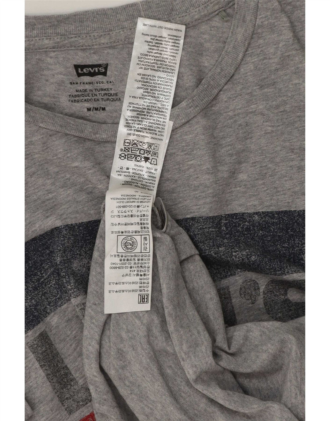Ανδρικό γραφικό T-Shirt Levi's Top Βαμβακερό με μεσαίο γκρι χρώμα