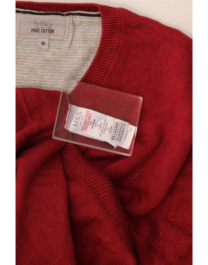 Ανδρικό πουλόβερ Marks & Spencer με V λαιμόκοψη, μεσαίο βαμβακερό