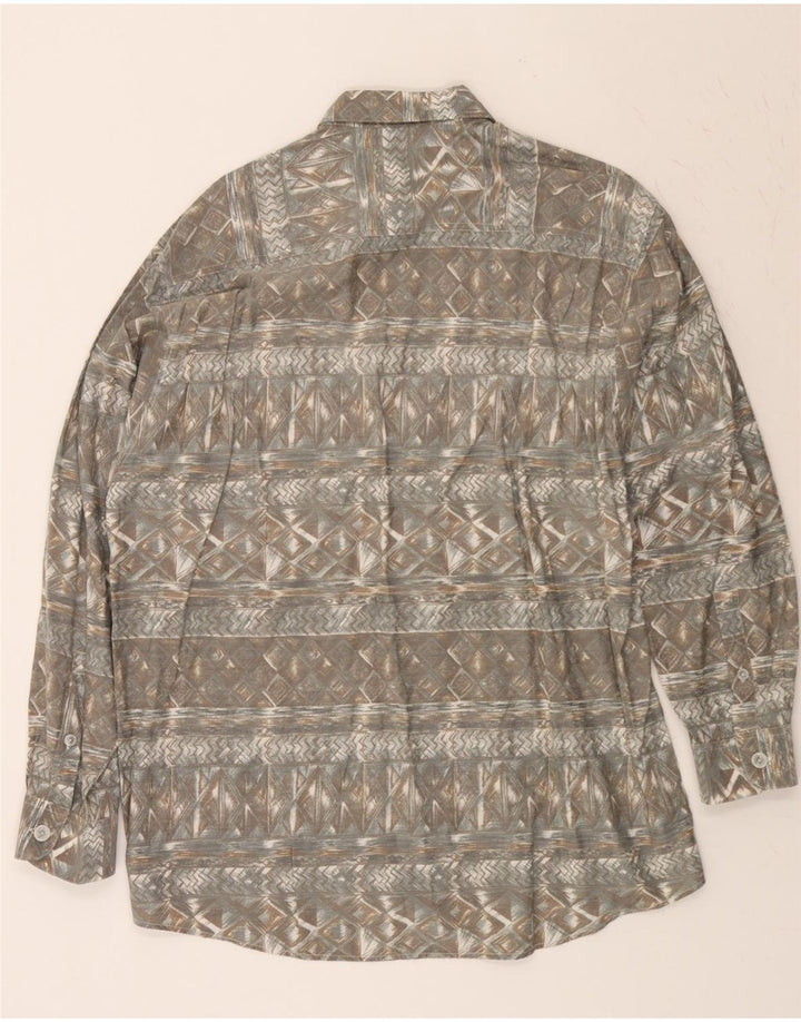 NEW FAST Mens Shirt Size 41/42 Large Grey Argyle/Diamond Viscose Vintage New Fast and Second-Hand New Fast from Messina Hembry 
