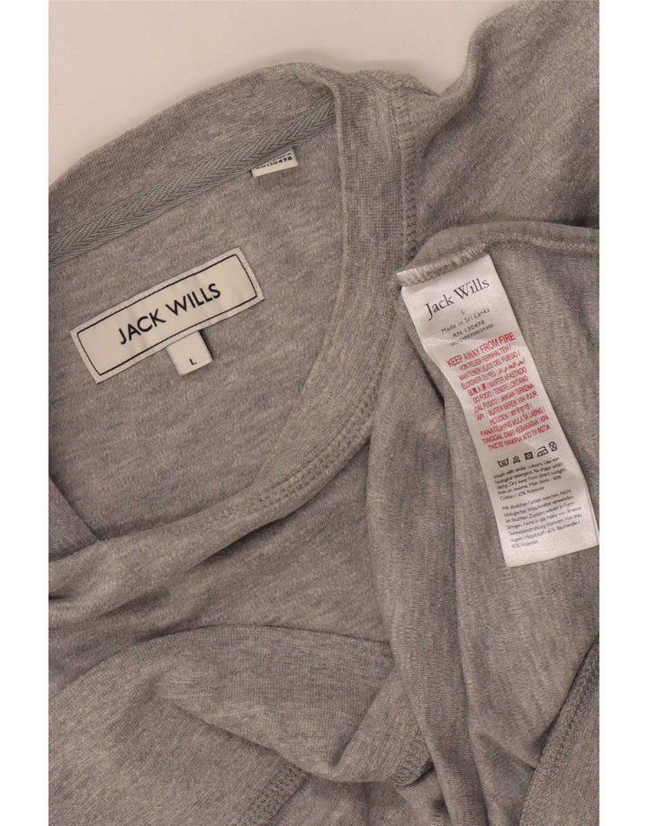 Jack Wills Ανδρικό γραφικό φούτερ Jumper Μεγάλο γκρι χρώμα, βαμβακερό