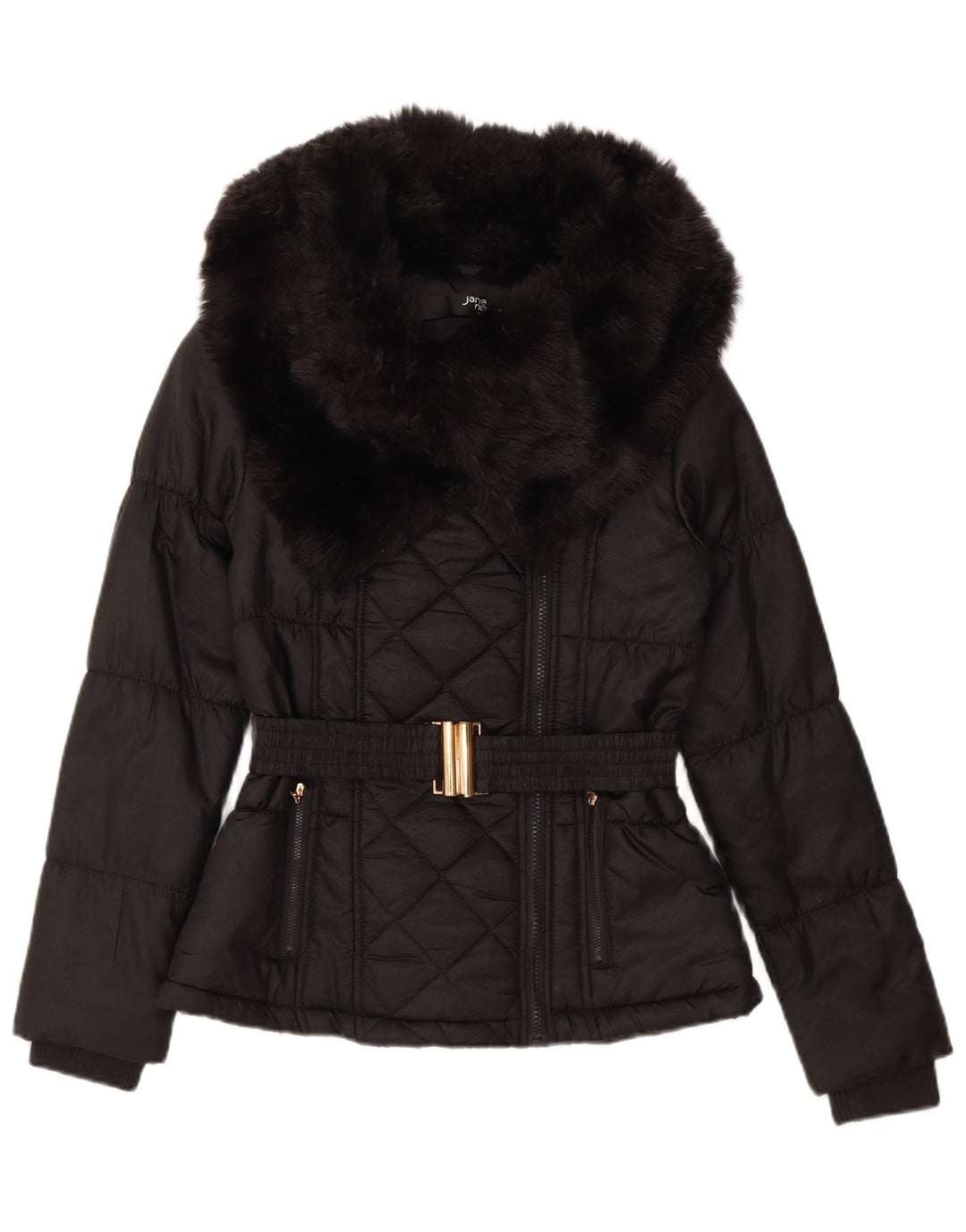 JANE NORMAN Womens Padded Jacket UK 8 Small Black Nylon