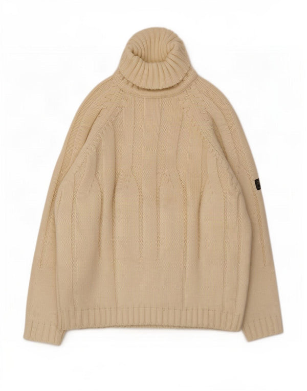 Scotch & Soda Mens Roll Neck Jumper Sweater XL Off White Acrylic