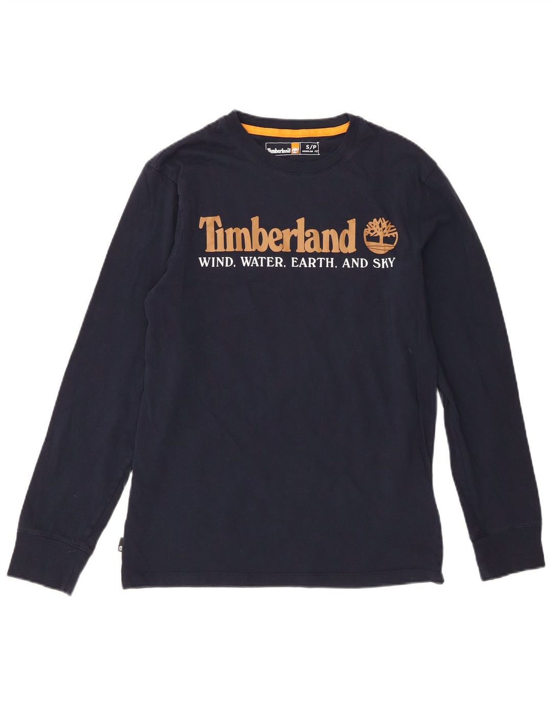 Ανδρικό κανονικό γραφικό τοπ Timberland, μακρυμάνικο, βαμβακερό μπλε ναυτικό