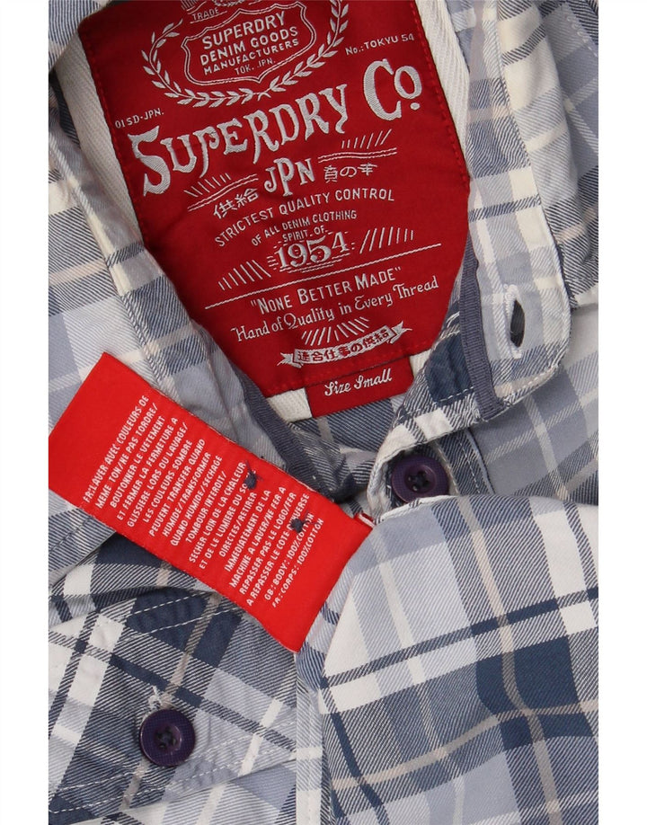 Ανδρικό γραφικό πουκάμισο Superdry Small Blue Check Cotton