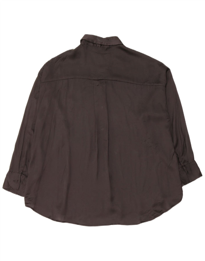 Zara Γυναικείο πουκάμισο Oversized Μπλούζα UK 10 Small Black Polyester