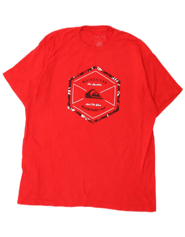 Ανδρικό γραφικό μπλουζάκι Quiksilver Regular Fit Top XL Κόκκινο βαμβακερό