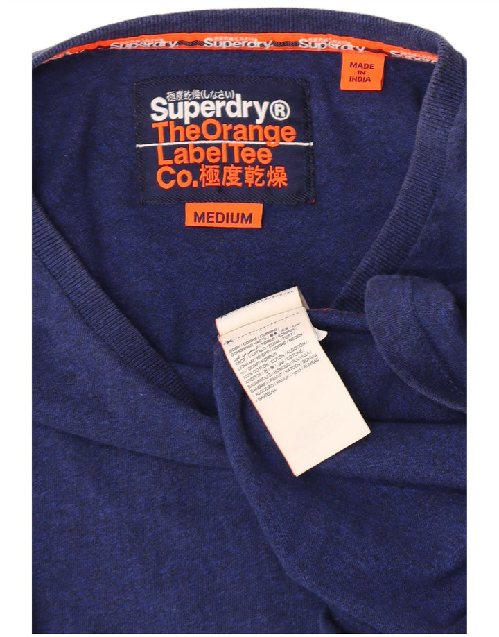 Ανδρικό μπλουζάκι Superdry, μακρυμάνικο, μεσαίο μπλε βαμβακερό
