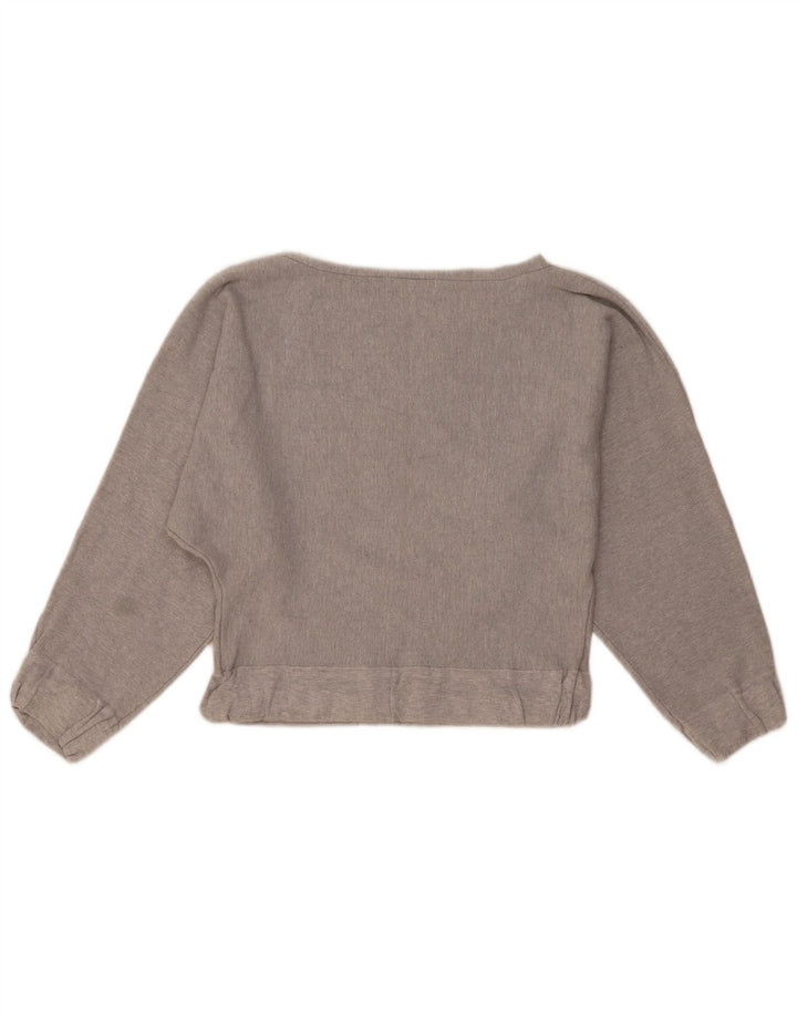 Zara Γυναικεία φούτερ Crop Jumper UK 14 Medium Grey Viscose