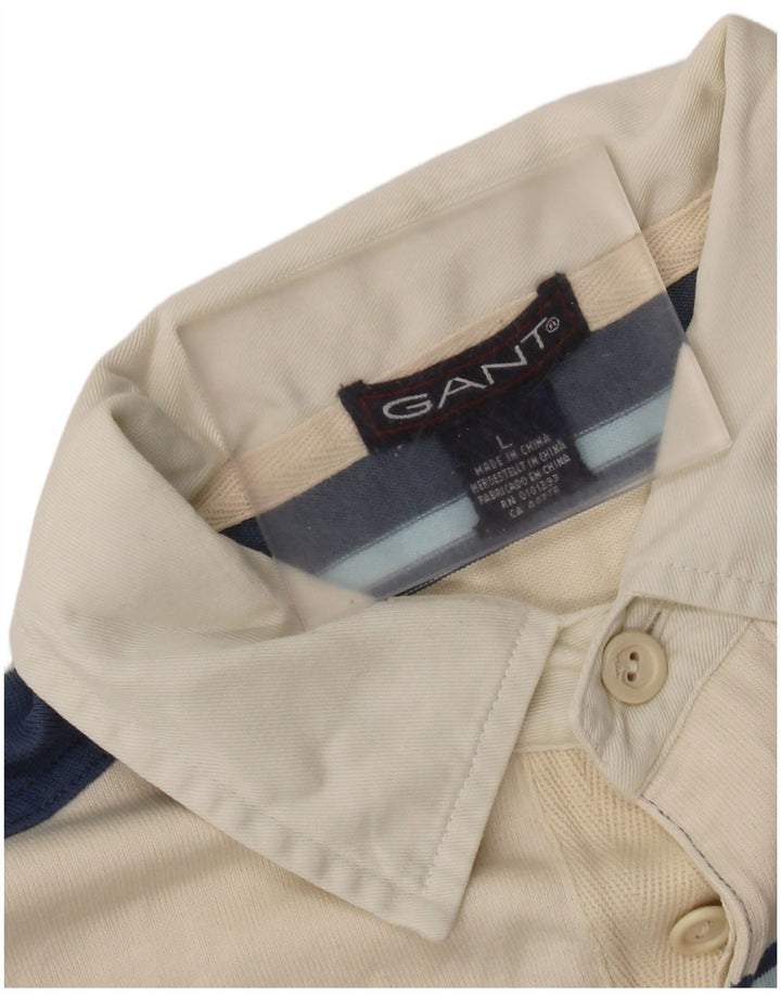 Ανδρικό μπλουζάκι πόλο Gant μεγάλο μπλε ριγέ βαμβακερό