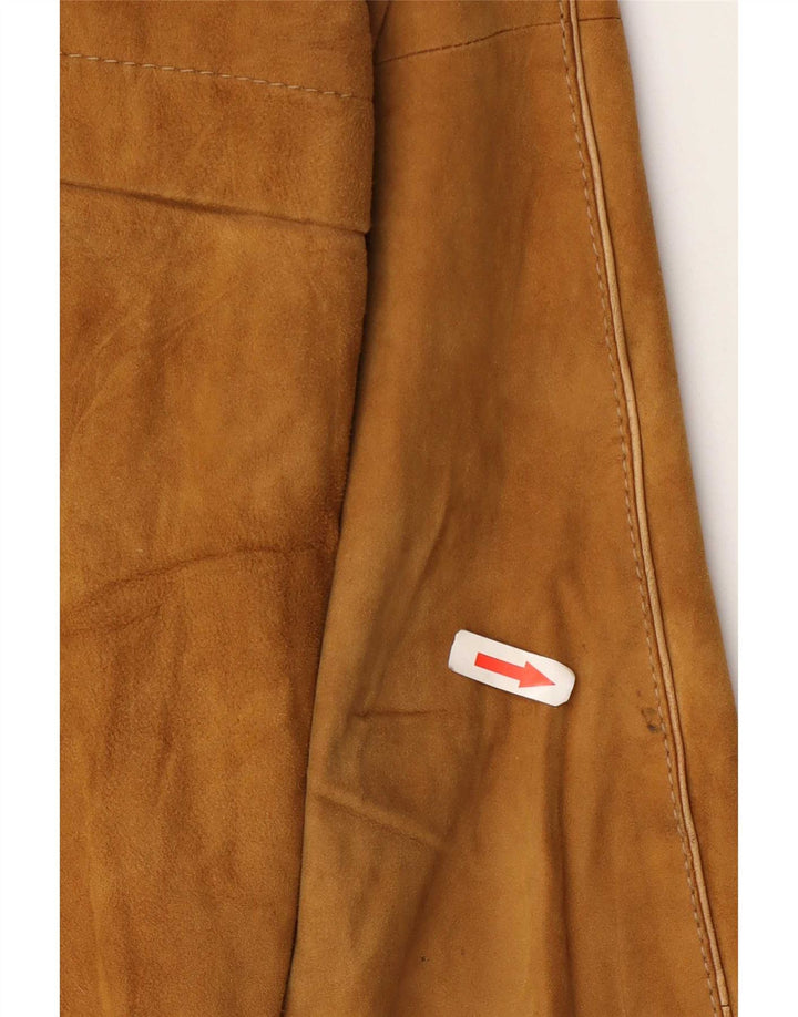 Vintage Ανδρικό Suede Bomber Jacket UK 36 Small Beige