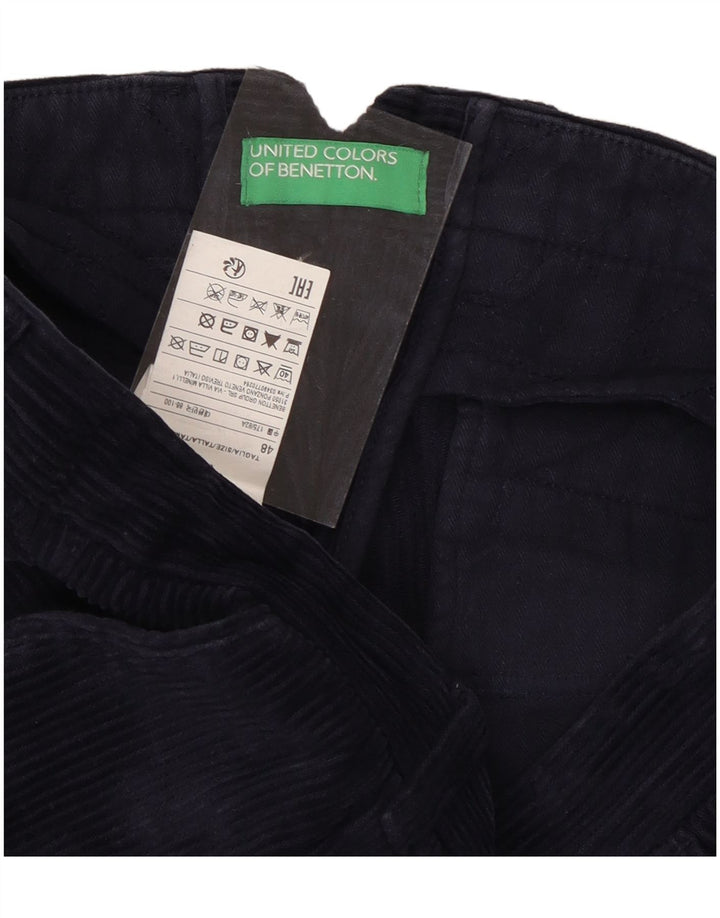 BENETTON Ανδρικό κοτλέ παντελόνι IT 48 Medium W32 L30 Navy Blue