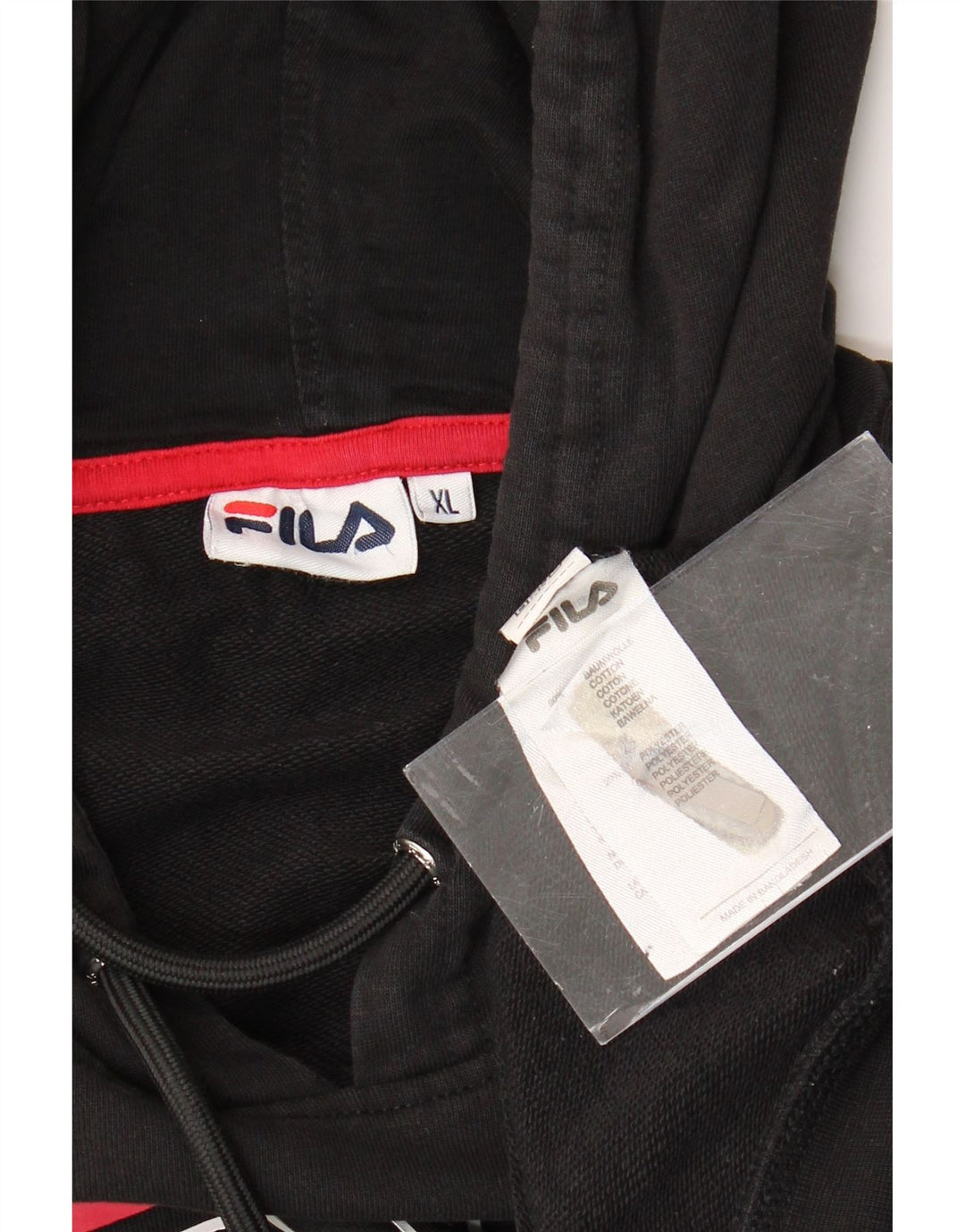 FILA Γυναικείο Crop Graphic Hoodie Jumper UK 18 XL Μαύρο Colourblock Βαμβακερό