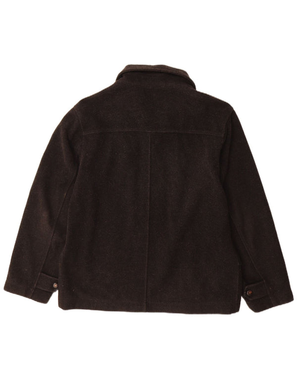 Ανδρικό παλτό αντιανεμικό Trussardi Loose Fit IT 46 Small Black Wool