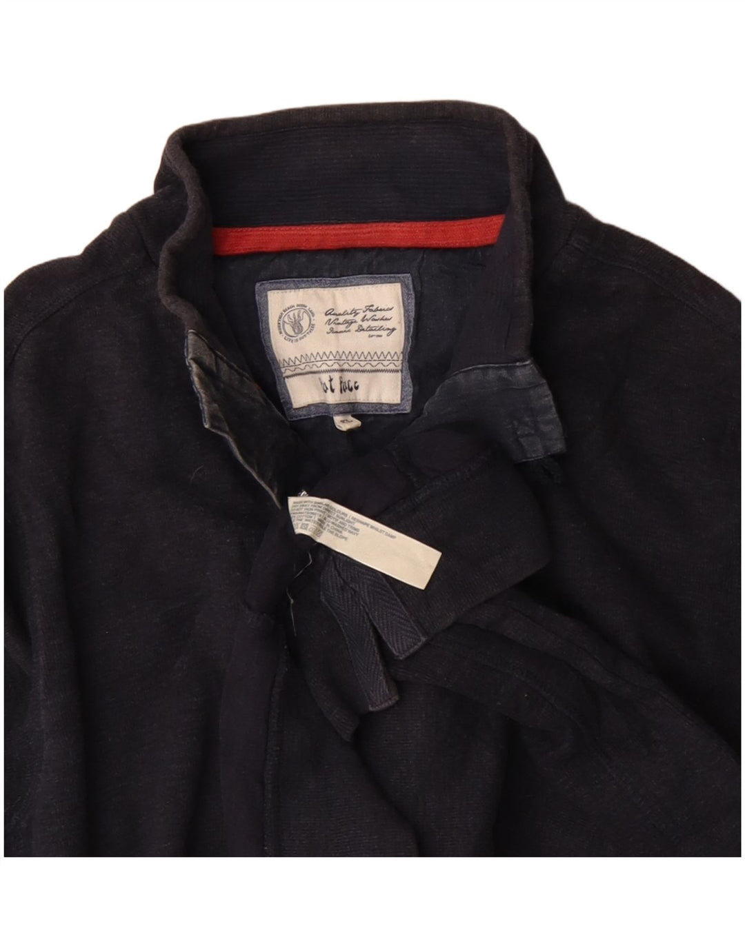 FAT FACE Ανδρικό φούτερ με λαιμό με κουμπιά Jumper XL Navy Blue Cotton