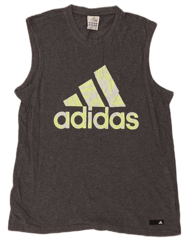 Ανδρικό γραφικό γιλέκο Adidas Μεγάλο βαμβακερό γκρι