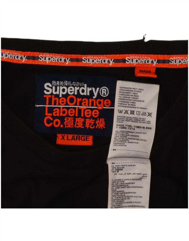 Superdry Ανδρικό T-Shirt Top XL Μαύρο βαμβακερό
