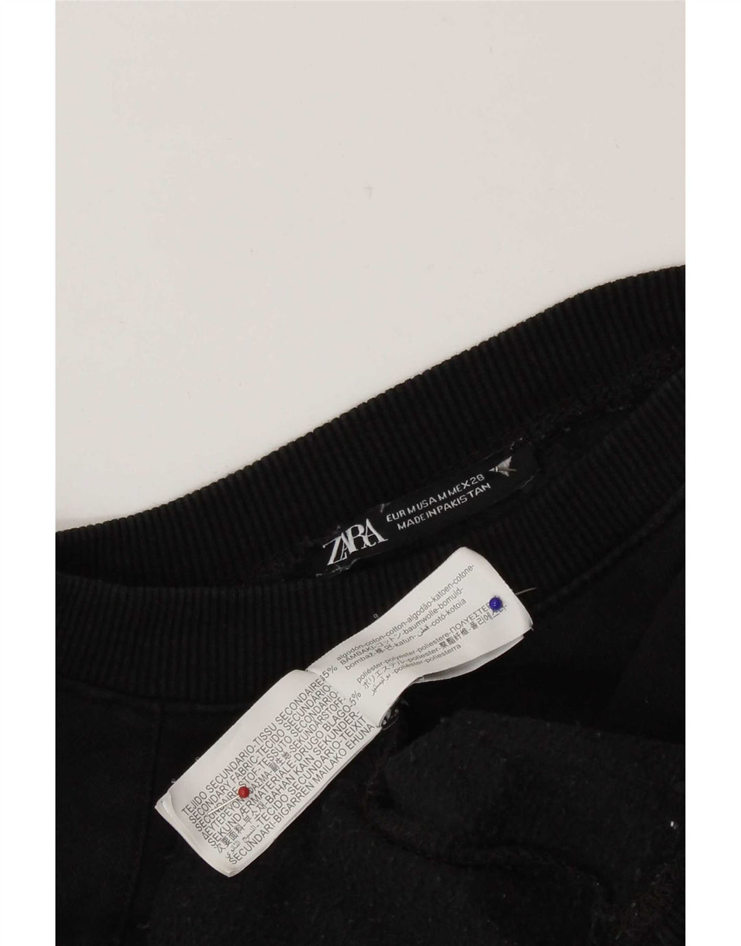 Γυναικεία φούτερ Zara Crop Oversized Jumper UK 14 Medium Black Cotton