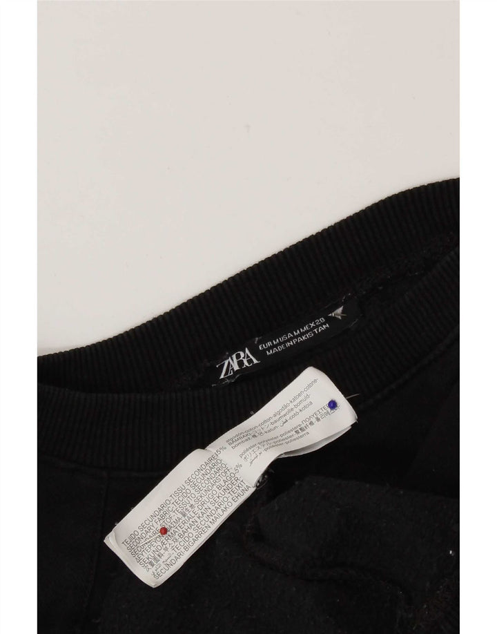 Γυναικεία φούτερ Zara Crop Oversized Jumper UK 14 Medium Black Cotton