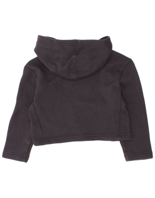 Adidas Girls Crop Hoodie Jumper 5-6 ετών Μαύρο βαμβακερό