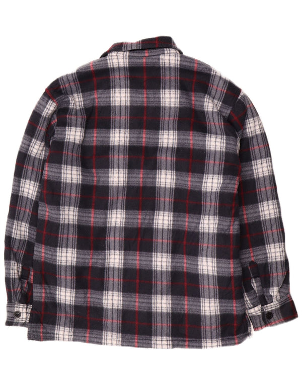 Vintage Ανδρικό Utility Jacket UK 44 2XL Navy Blue Check Cotton