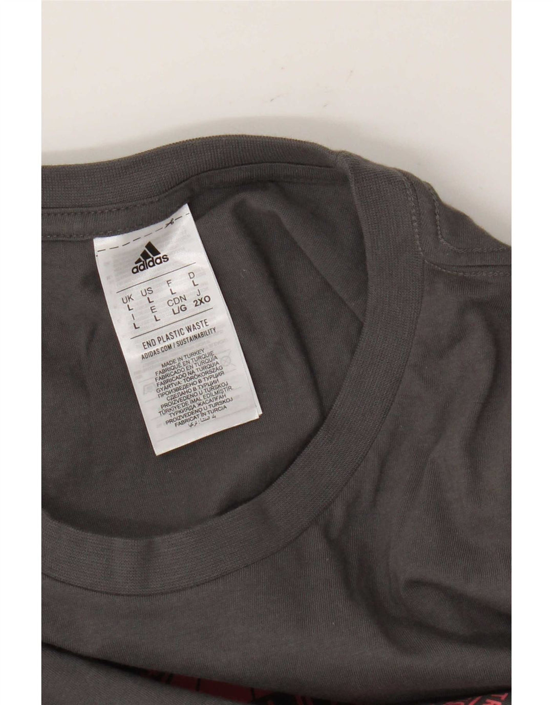 Ανδρικό γραφικό T-Shirt Adidas Top μεγάλο γκρι βαμβακερό