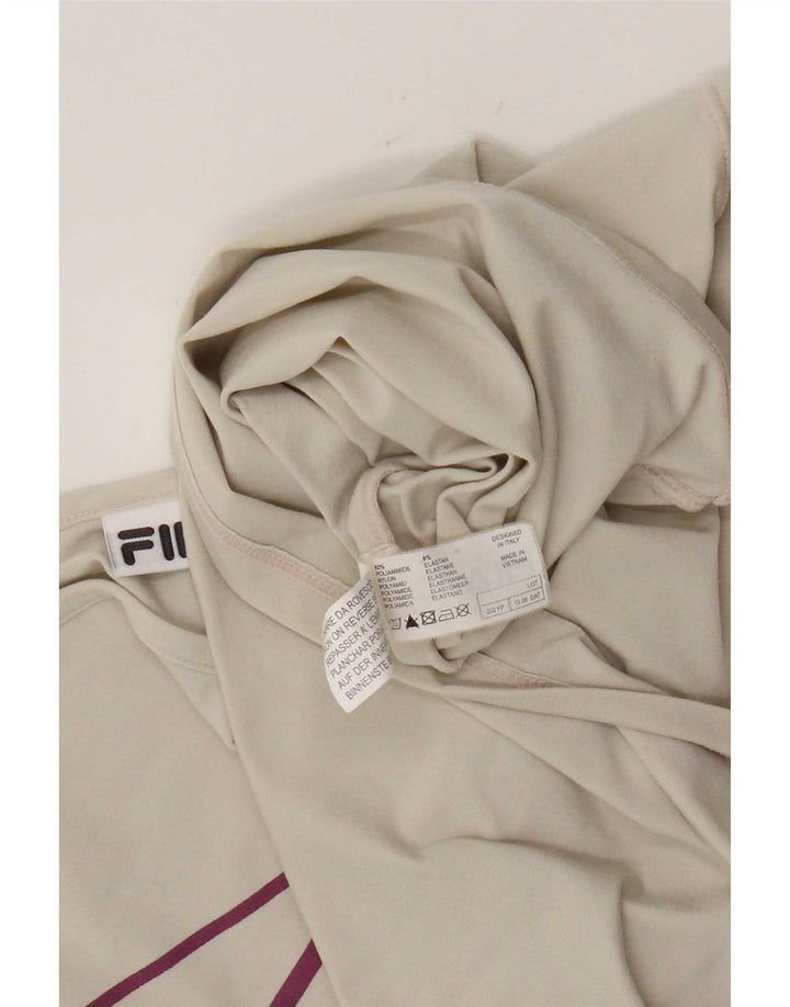 Fila Womens Crop Cami Top UK 14 Large Beige Polyamide