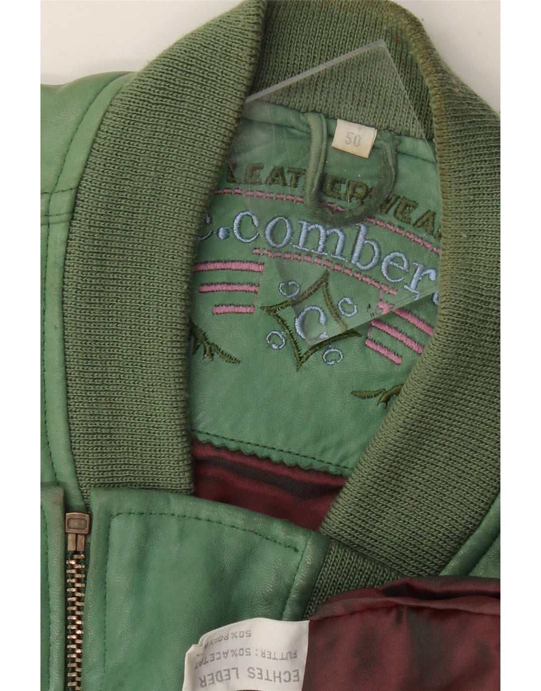 C.Comberti Ανδρικό Δερμάτινο Μπουφάν IT 50 Large Green Leather