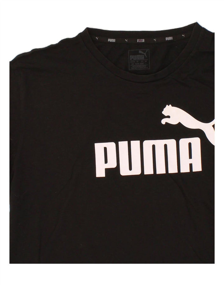 PUMA Mens Graphic T-Shirt Top Large Black Cotton Vintage Puma and Second-Hand Puma from Messina Hembry 