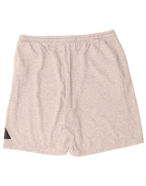 Ανδρικό γραφικό αθλητικό σορτς Adidas 2XL, βαμβακερό γκρι