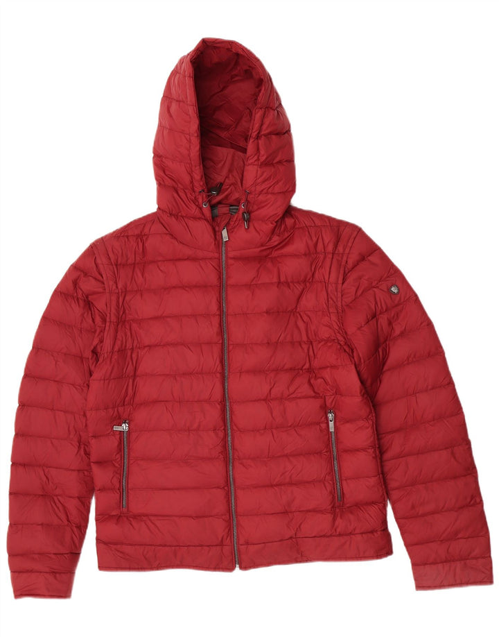 Massimo Dutti Γυναικείο μπουφάν με κουκούλα UK 14 Large Burgundy